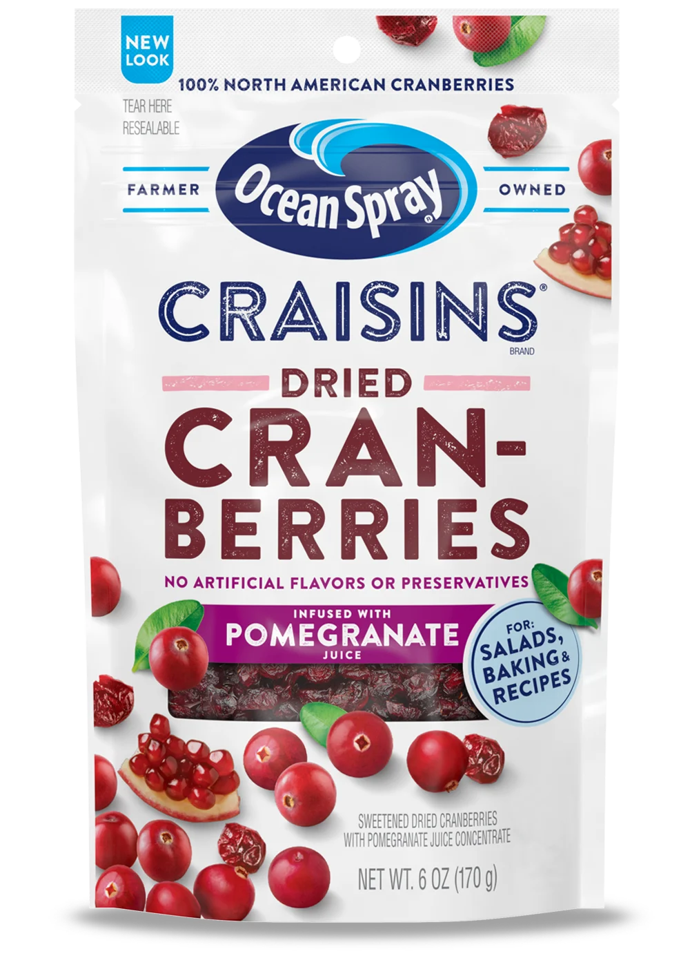 Craisins® Cranberries Deshidratados Infusionados Con Jugo De Granada 6oz